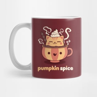 Pumpkin Spice Kawaii Kitty Mug